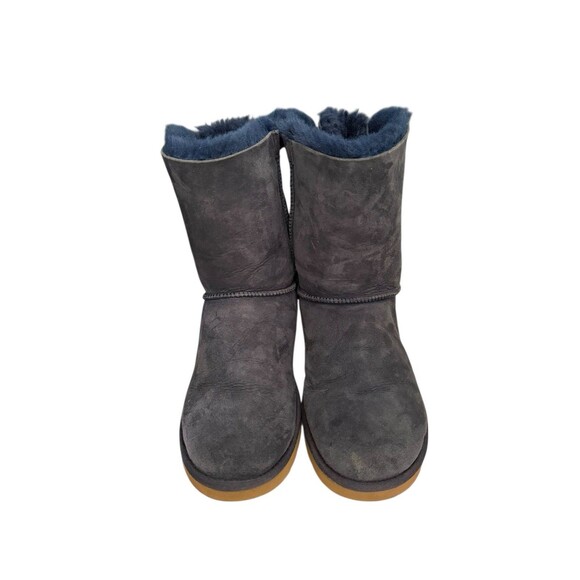 UGG Bailey Bow II shearling suede winter Navy Mouton Women's Boots y2k sz 9 - Picture 2 of 9
